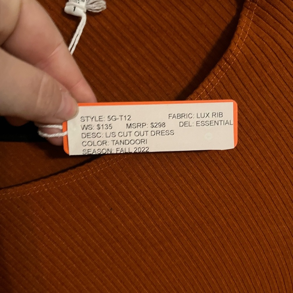 Sundry Ribbed Long Sleeve Dress - Picture 5 of 7